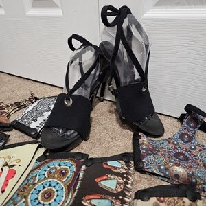 Onesole Shoes Wedge Heel Set Of 9 Pairs Snap-on Toppers Size 7 Quick Change